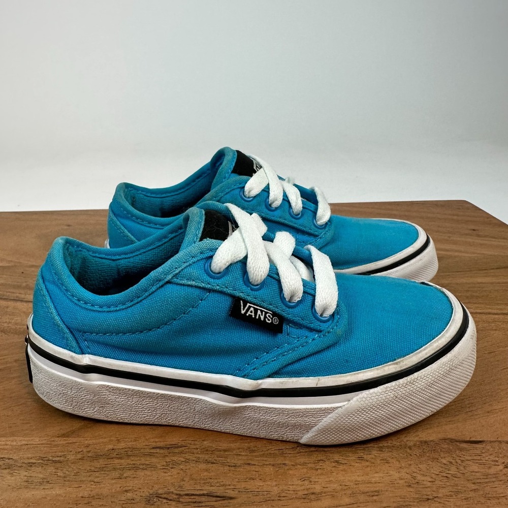 Littleโ Kids Vans Blue canvas Low Top Casual Comfort Sneakers Shoes Size 10.5 C